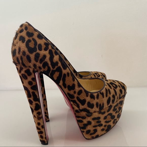 Christian Louboutin Animal Print High Heels with Platform - Picture 9 of 13